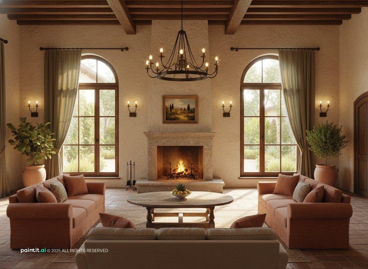 Rustic Burnt Orange Living Room: Design Inspiration | Paintit.ai - 19