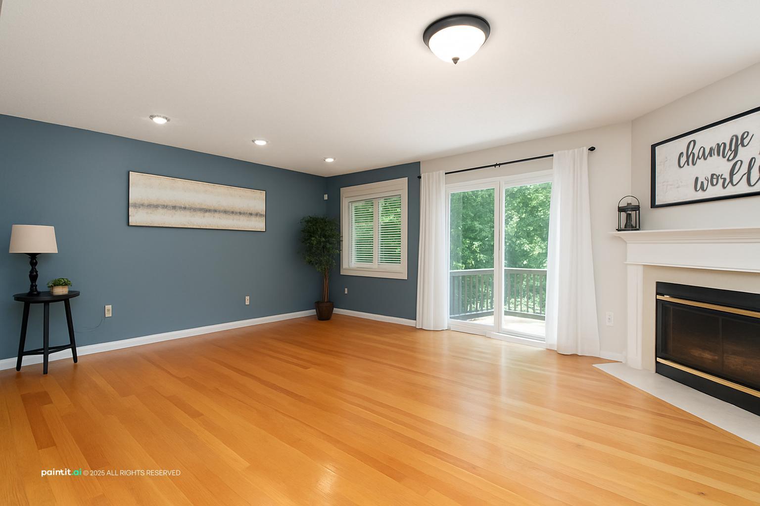 Grey White and Blue Living Room - Design Concepts | Paintit.ai - 24