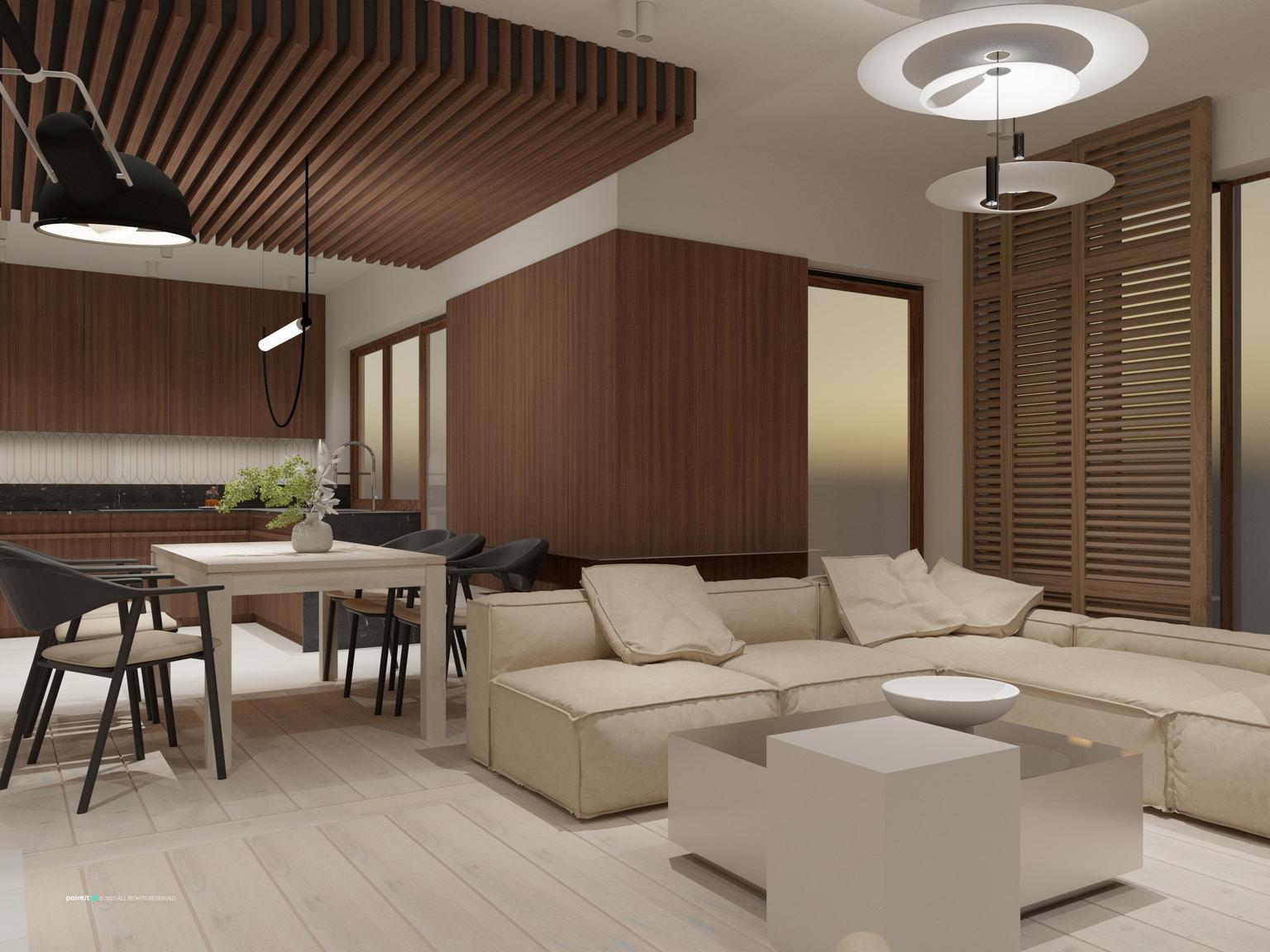 White Wood Paneling Living Room - Design Ideas & Style Guide | Paintit.ai - 17