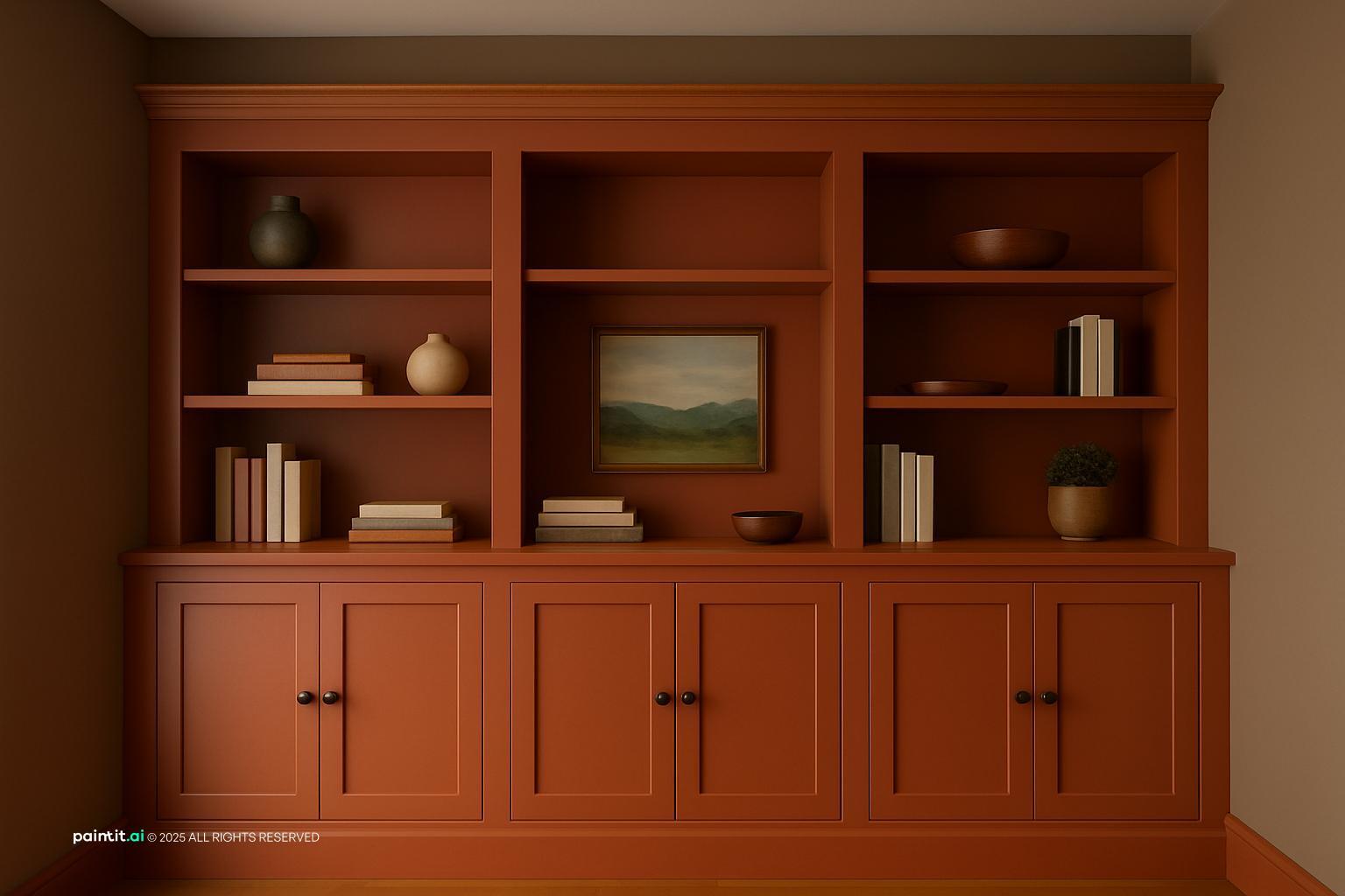 Rustic Burnt Orange Living Room: Design Inspiration | Paintit.ai - 5