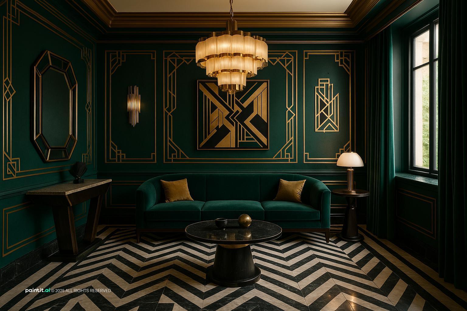 1930s Art Deco Room with Wood Accents for 1930s Interior Design Style