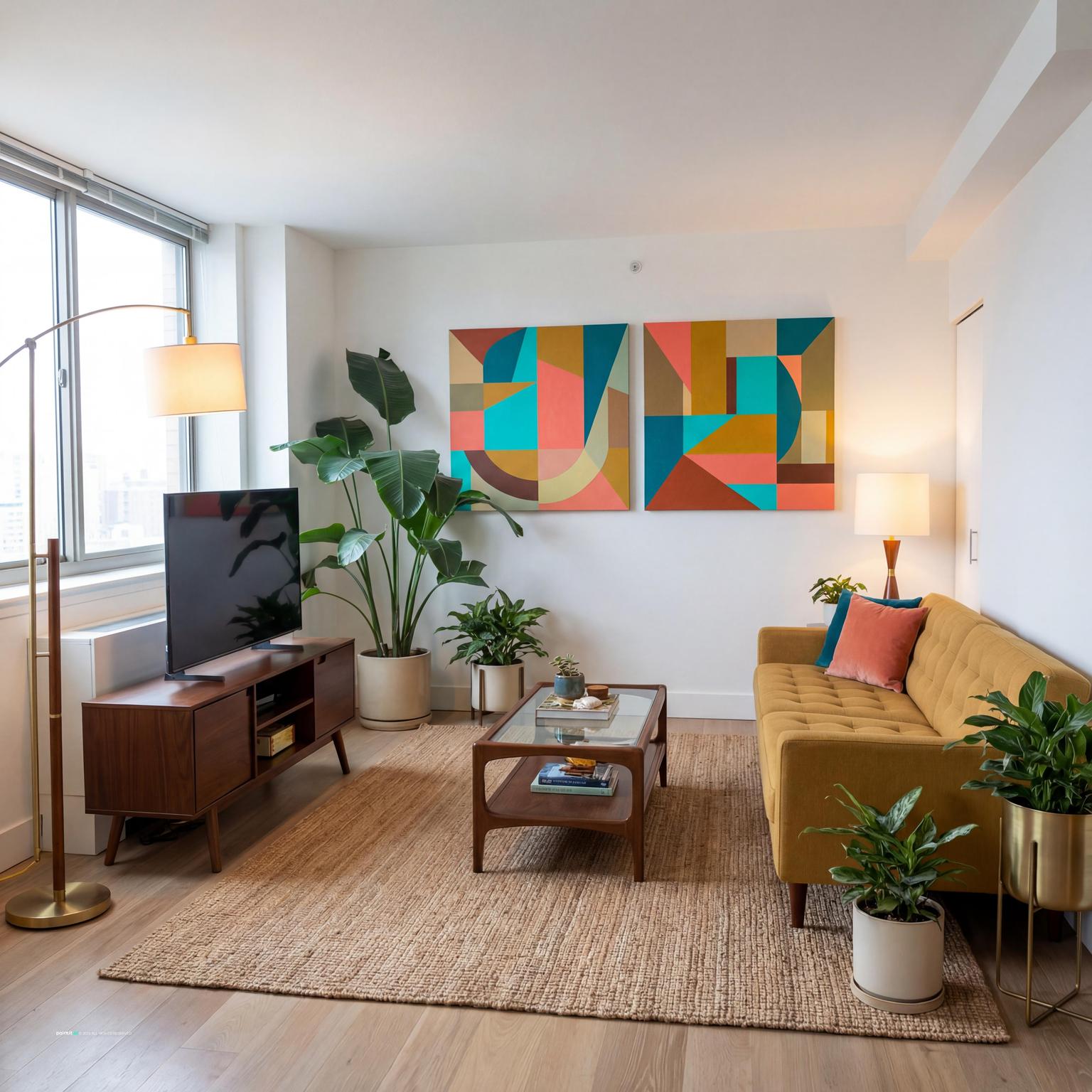 Teal and Mustard Living Room: Decor Inspiration | Paintit.ai - 18