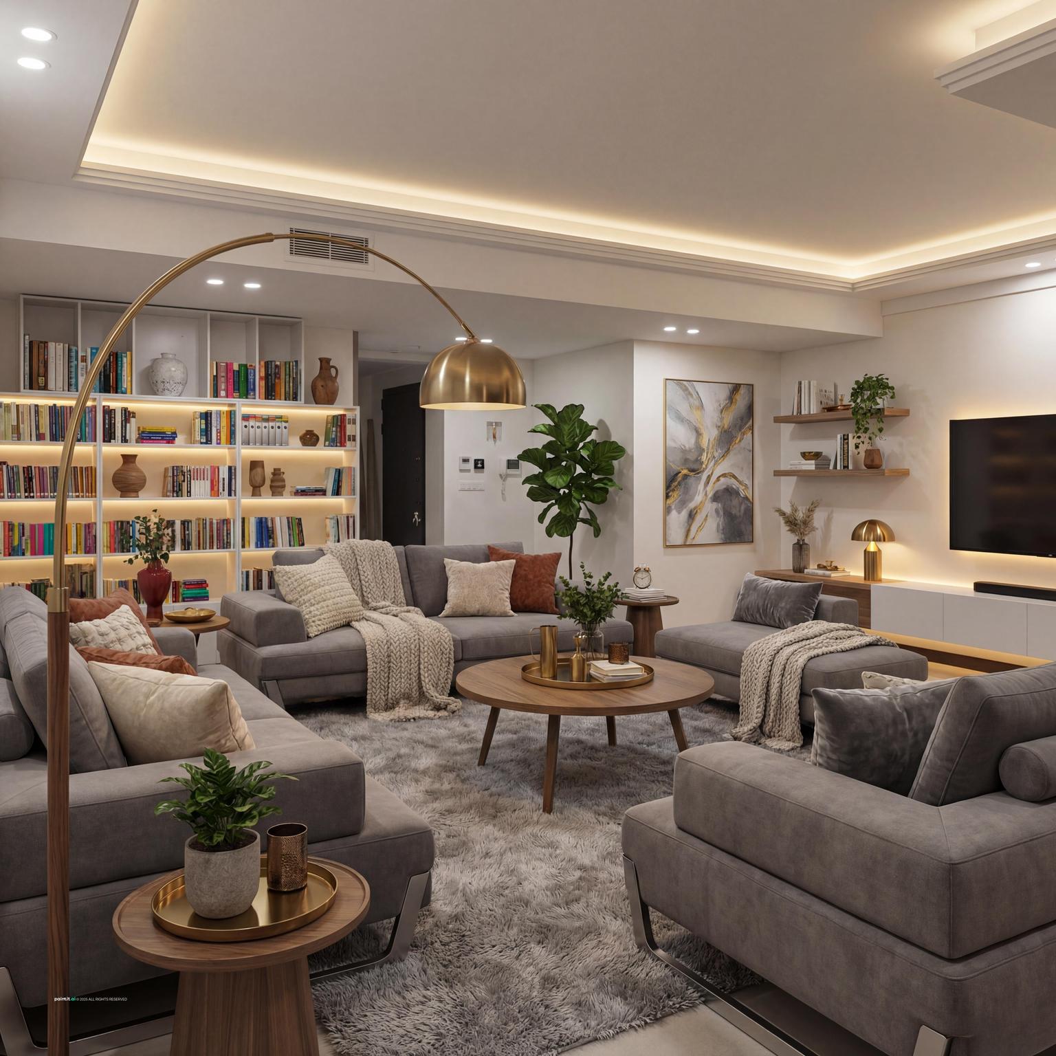 Classic Gray Living Room - Elegant Decor Inspiration | Paintit.ai - 26