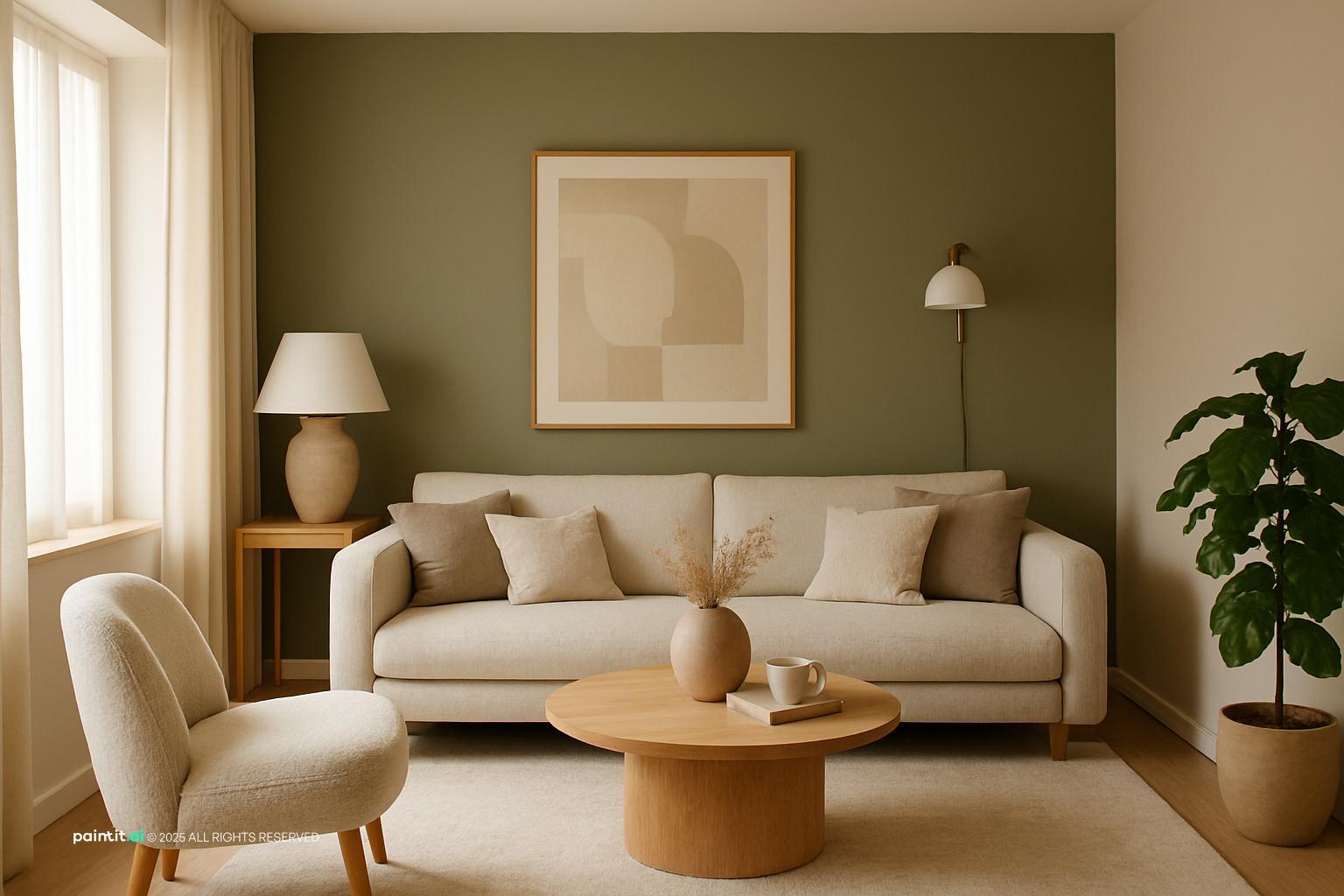 Sage Green and Cream Living Room - Sophisticated Design Ideas | Paintit.ai - 21