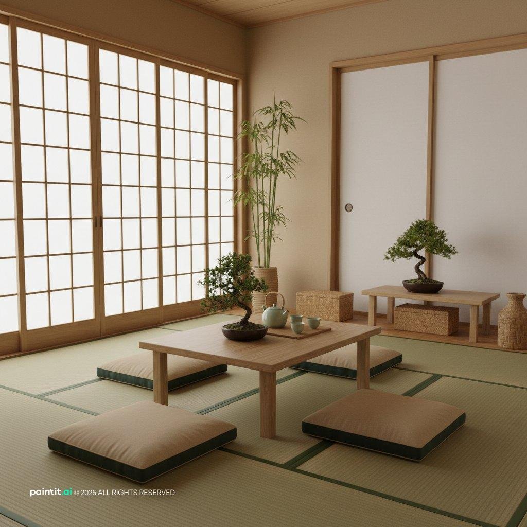 Japanese Zen Living Room: Serene Interior Concepts | Paintit.ai - 38