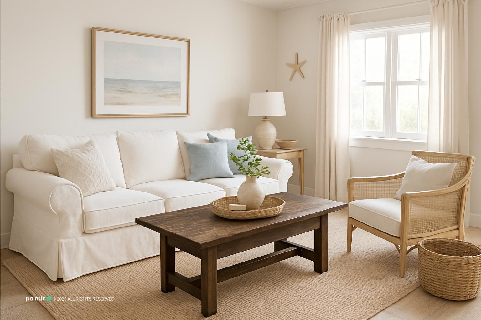 Coastal Farmhouse Living Room - Design Inspiration | Paintit.ai - 21