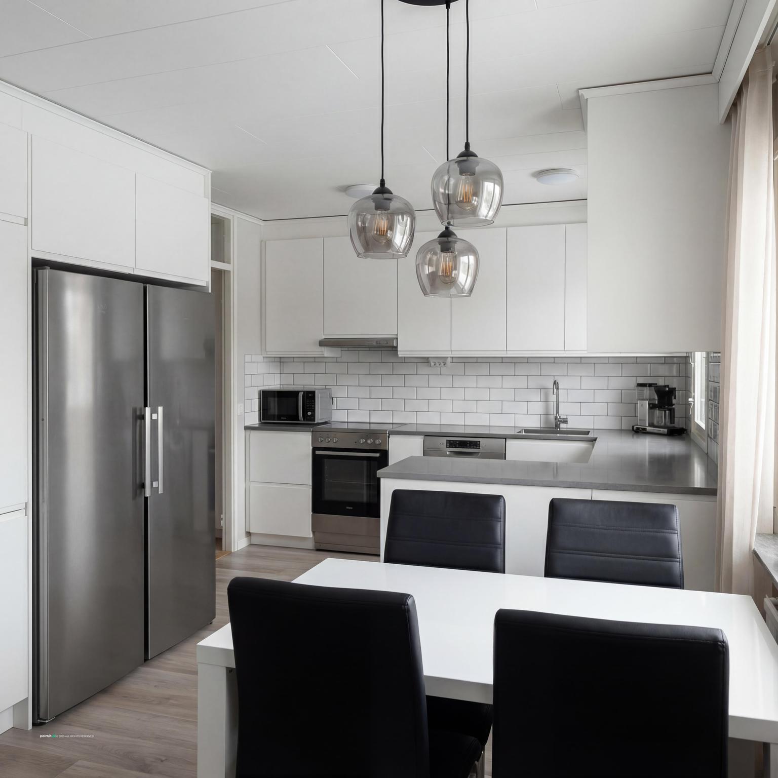 White Kitchen and Living Room: Elegant Interiors | Paintit.ai - 14