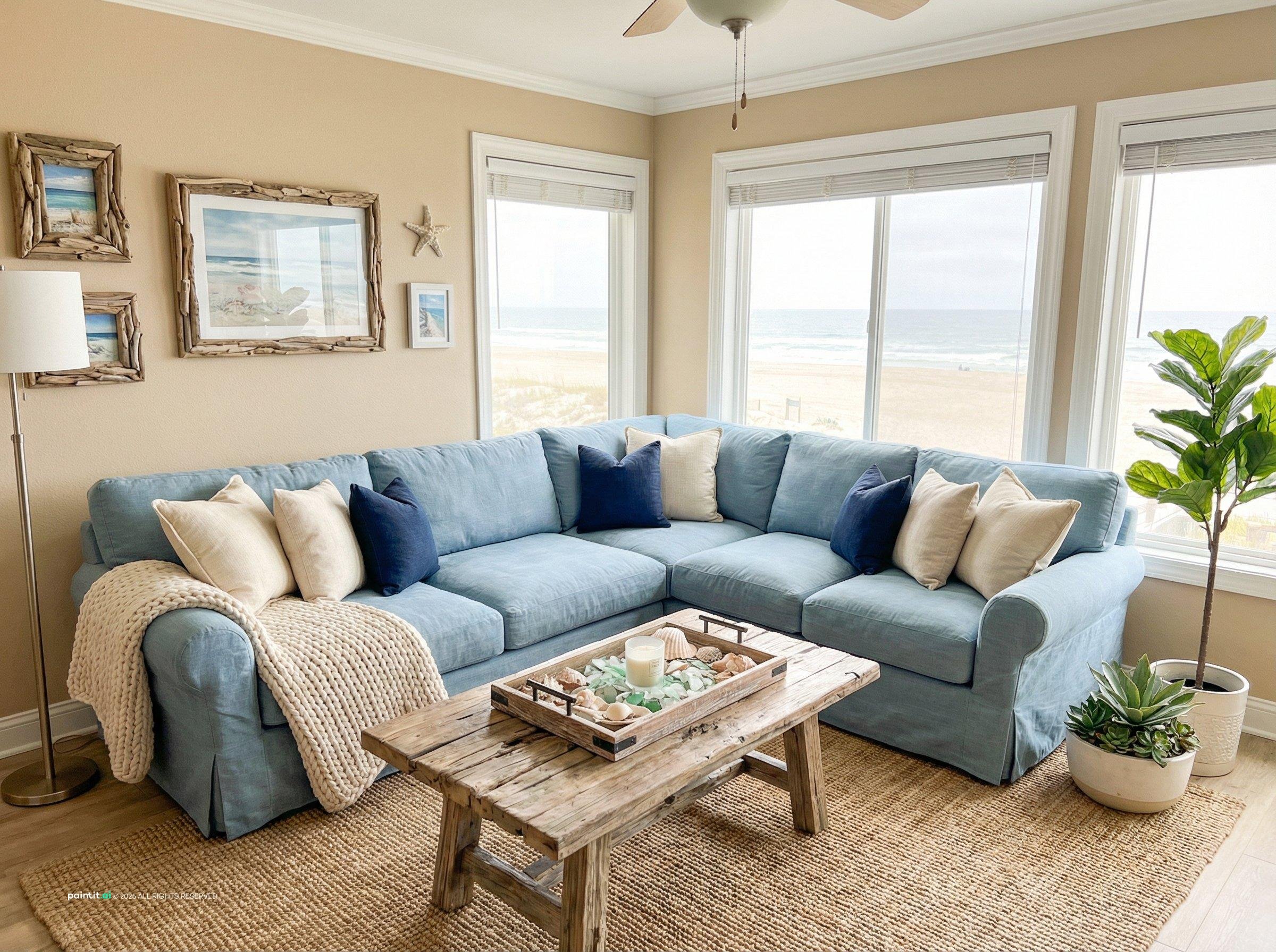 Beach House Living Room - Coastal Decor Inspiration | Paintit.ai - 6