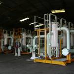 Complex isometric FRP pipes installed at the customer's facility, ready for testing.