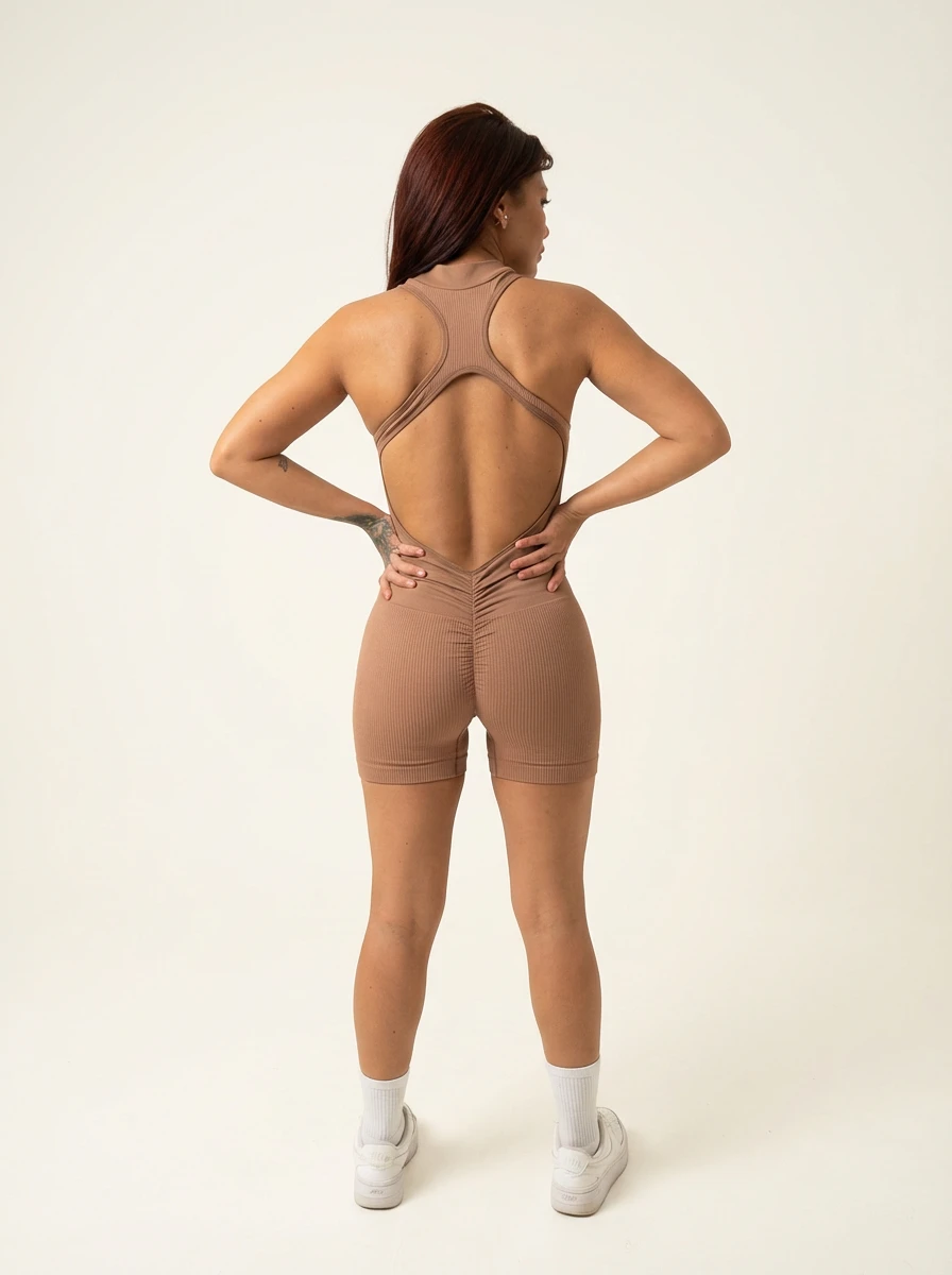 Enterizo Esqueleto cremallera corto Ref.315 PU Guiza. Nude