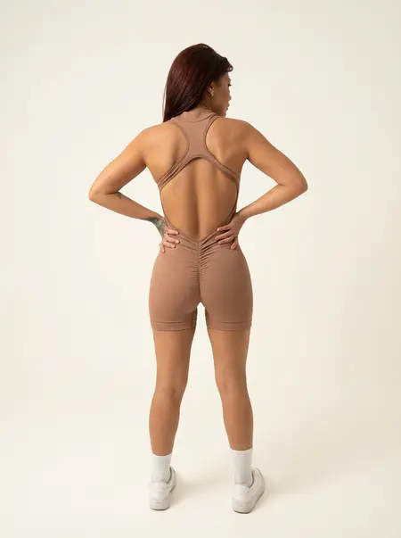 Enterizo Esqueleto cremallera corto Ref.315 PU Guiza. Nude