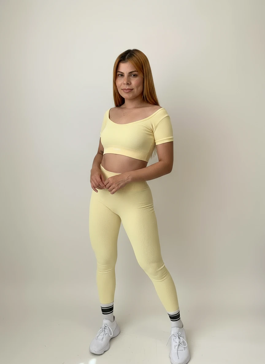 SET BLUSA MANGA CORTA 242 OLYMPO AMARILLO PASTEL