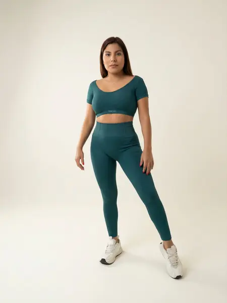 Set blusa manga corta 242 Olympo Verde Esmeralda