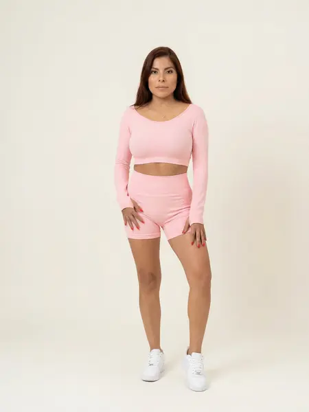 Set short waffer 111 Grecia  Rosa Pastel