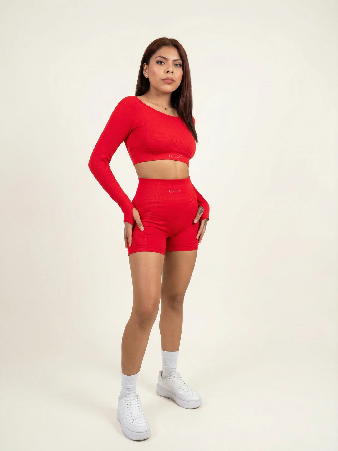 Set short waffer 111 Grecia  Rojo