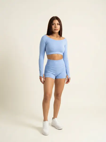 Set short waffer 111  Grecia Azul bebe