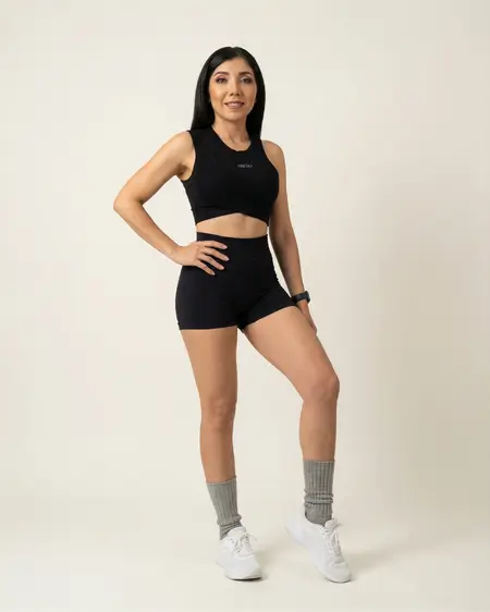 SET BLUSA NEGRO CRUZADA SHORT SERENA