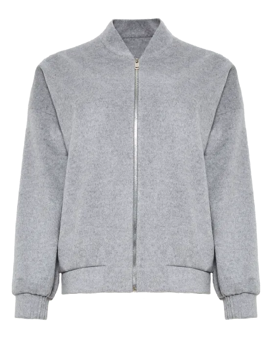 SILVER MIST WOOL BOMBER