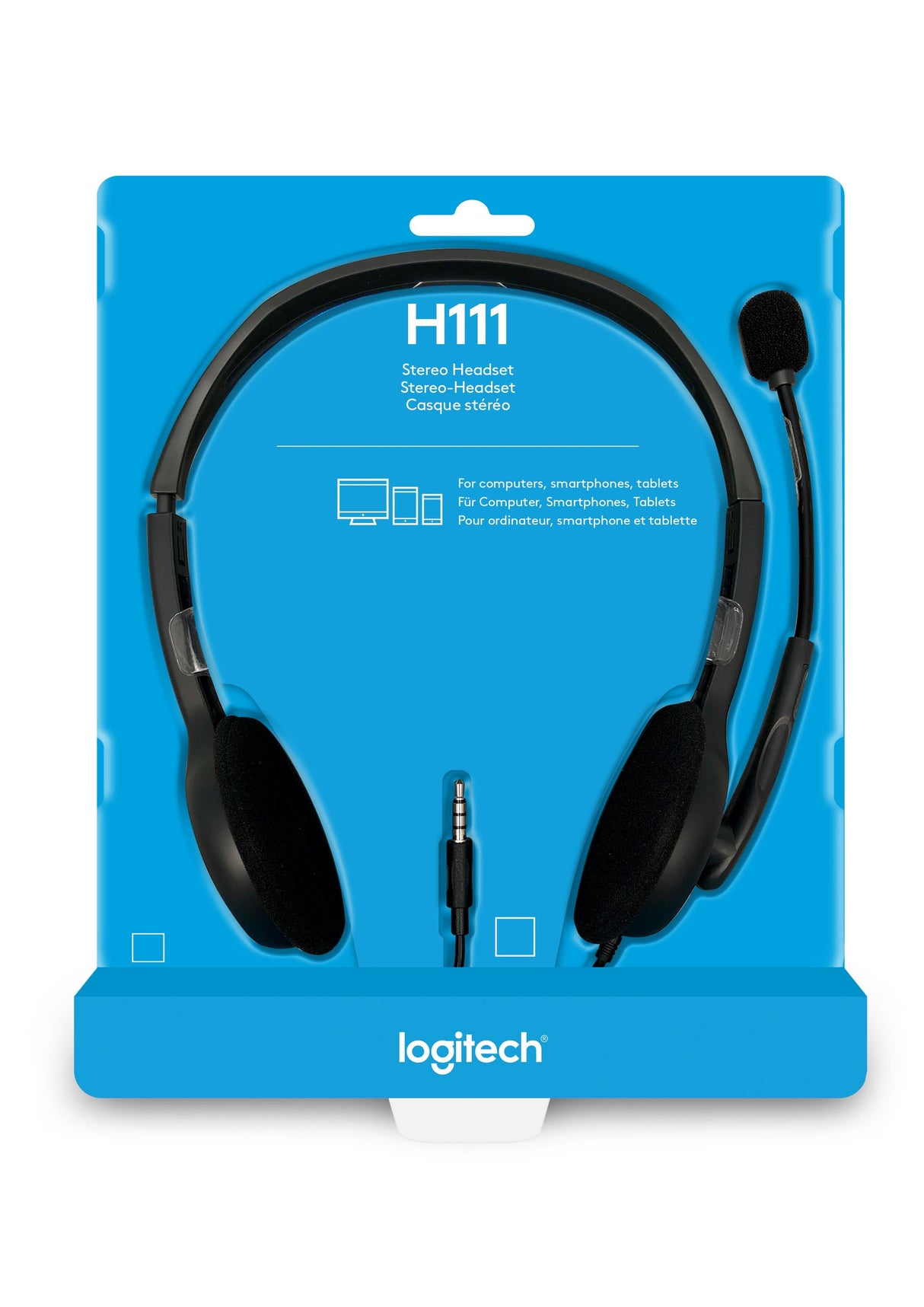 Słuchawki Logitech H111 - nauszne na froncie