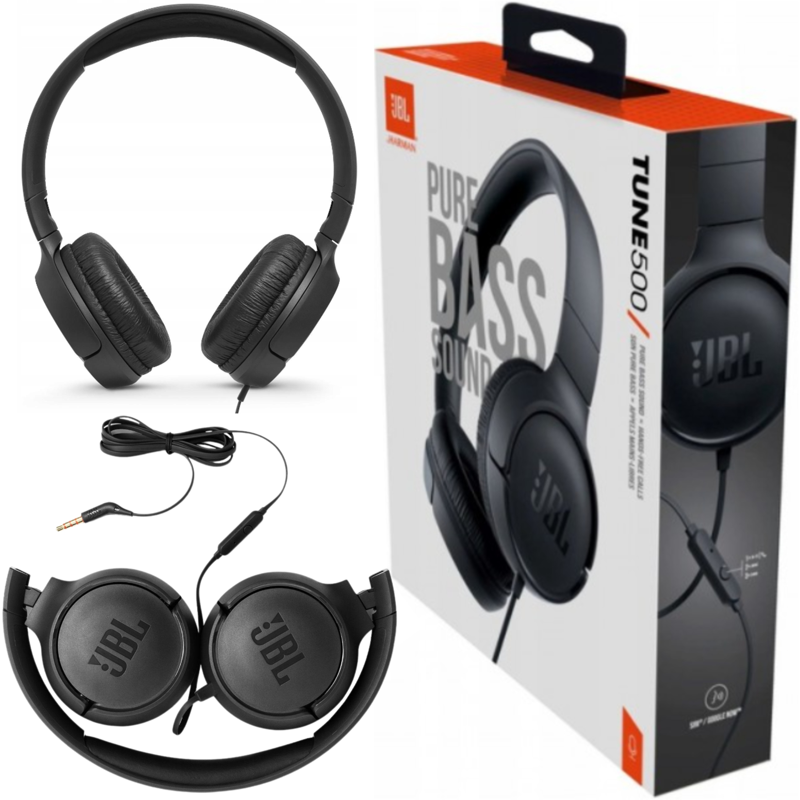 Słuchawki nauszne JBL Tune 500 - widok z przodu