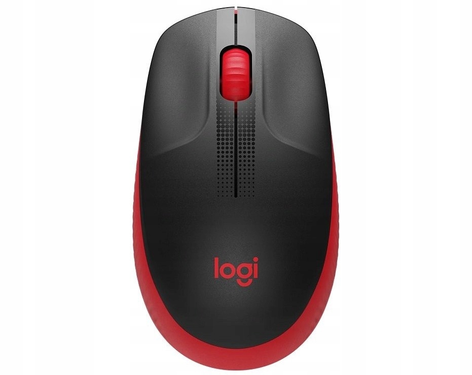 Sensor optyczny i kółko przewijania w myszy Logitech M190 Red