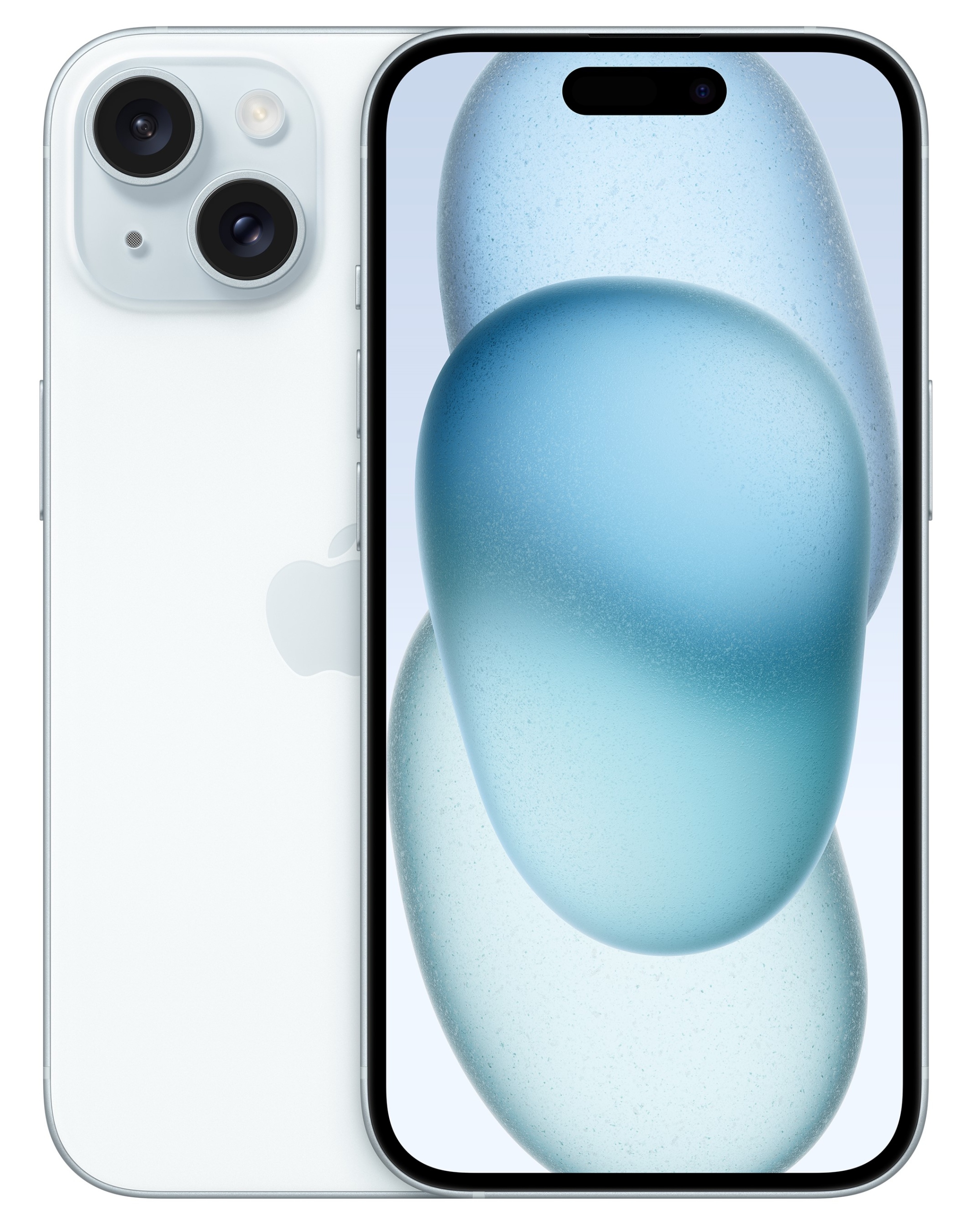 iPhone 15 128GB Blue - widok z przodu z Dynamic Island