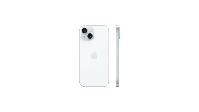 iPhone 15 128GB Blue - widok z tyłu z systemem aparatów