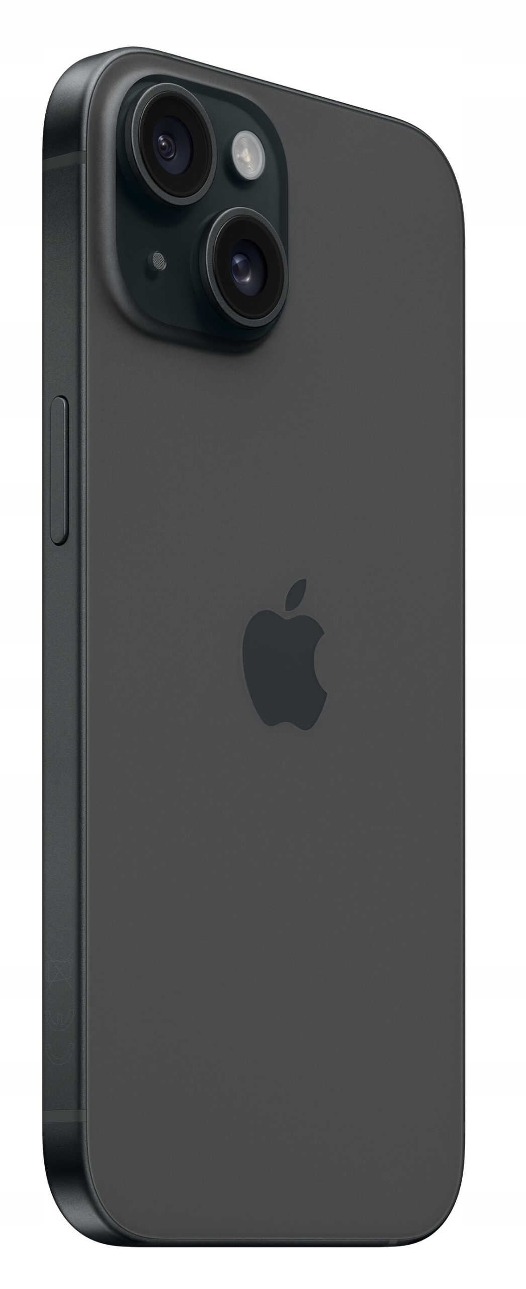 iPhone 15 - widok z boku, prezentujący trwałą konstrukcję