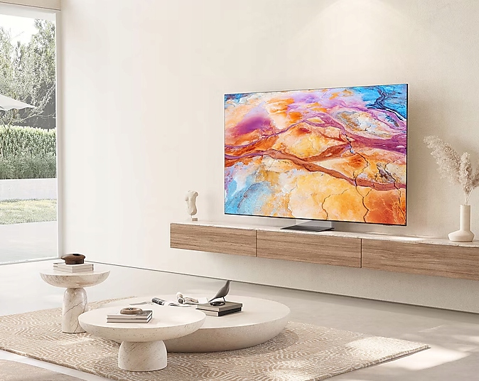 Samsung 85 cali Neo QLED – widok boczny, prezentacja Infinity Air Design