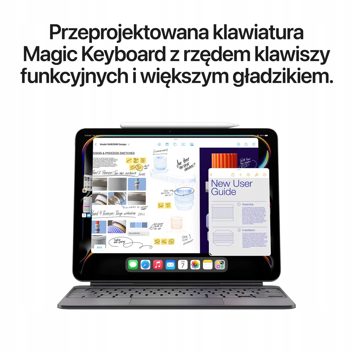Widok na smukły Apple iPad Pro 13 i wyświetlacz Ultra Retina XDR