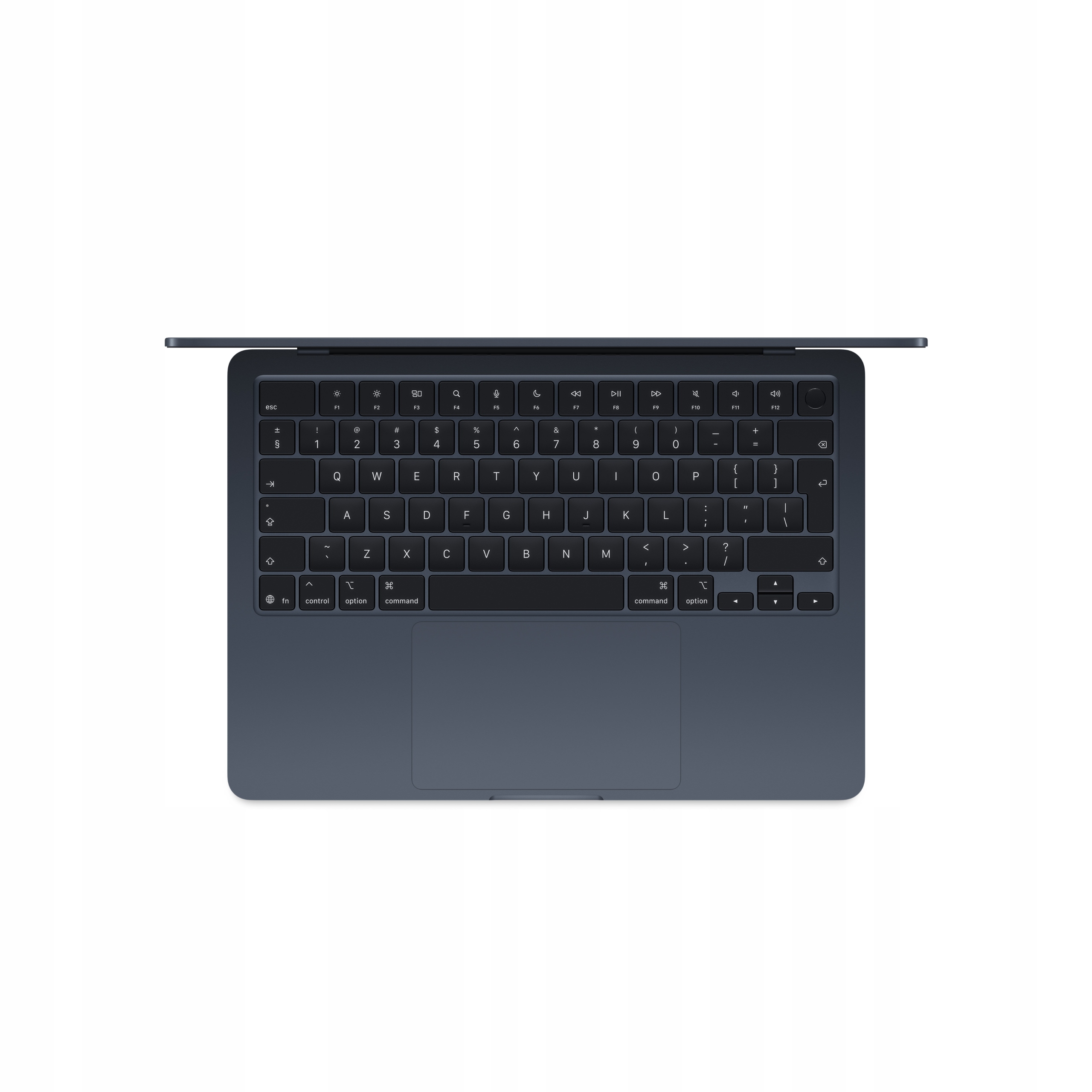 Apple MacBook Air M4 – widok na klawiaturę i Touch ID