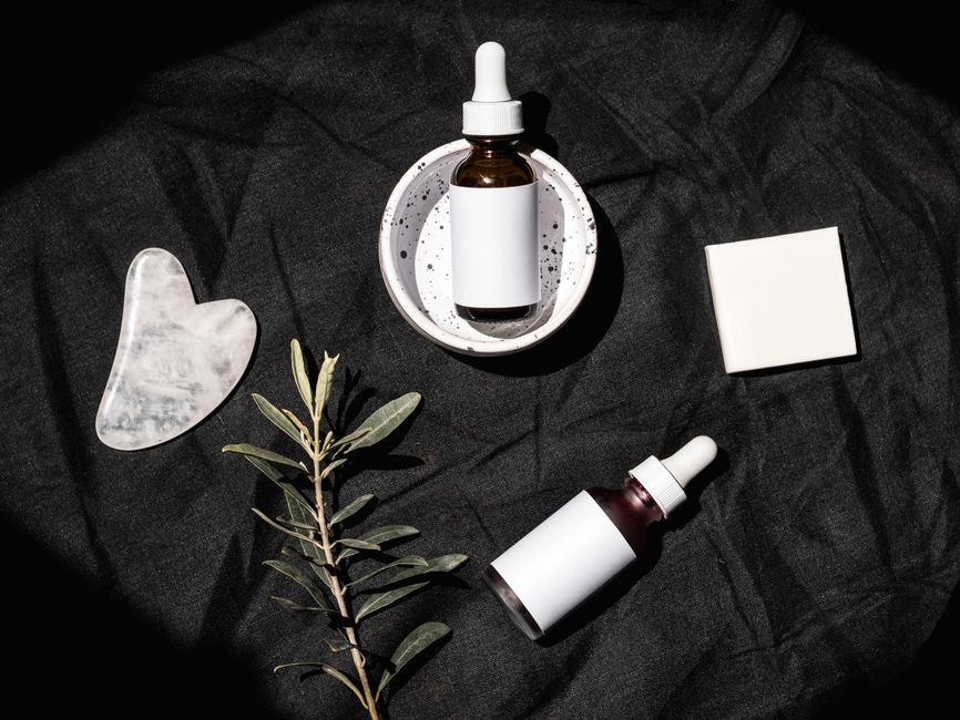 Gua sha içeren bakım seti
