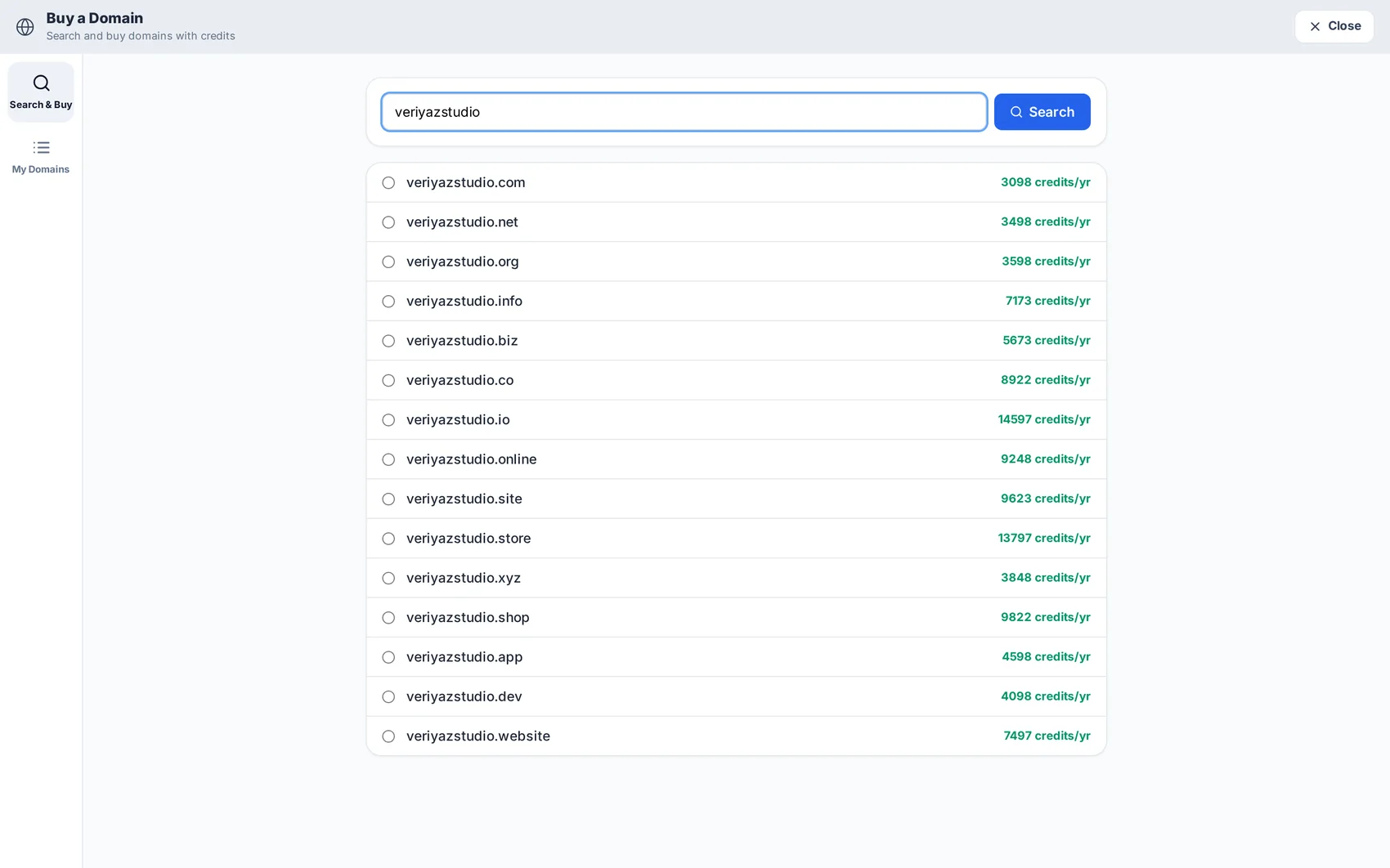 Domain — product screenshot