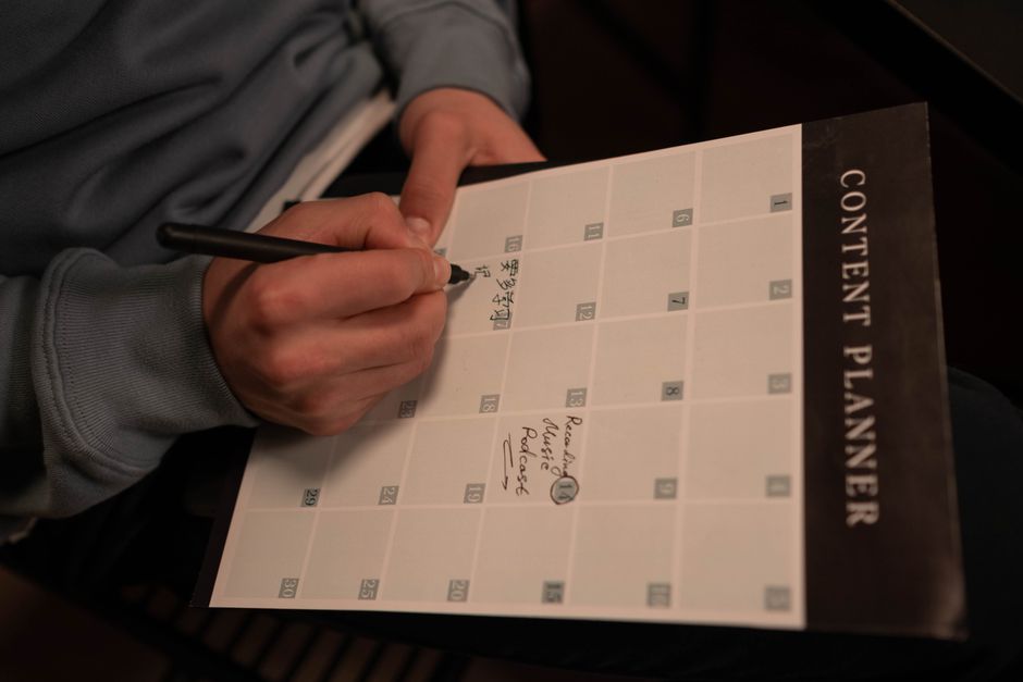 Content planner showing progress tracking and reports