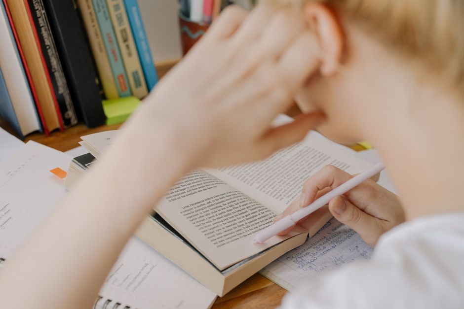 Student with textbook