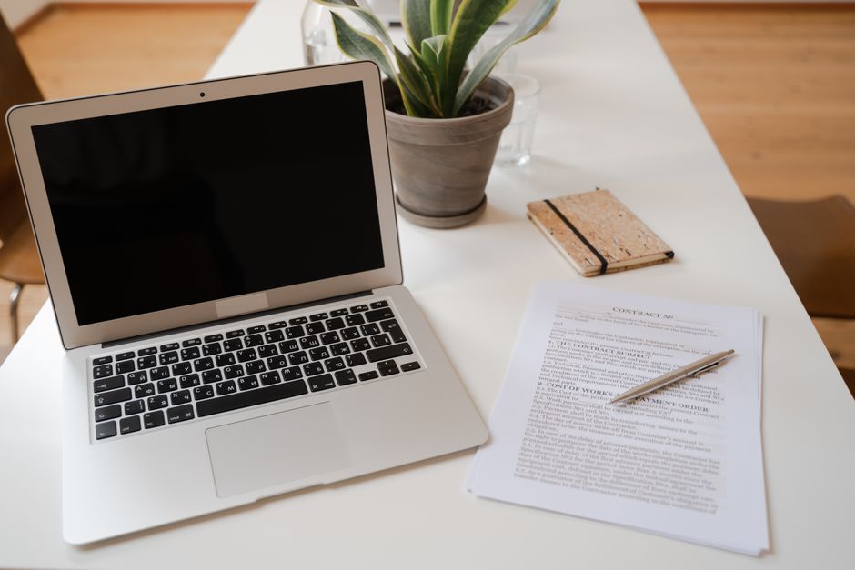 Serene office desk setup