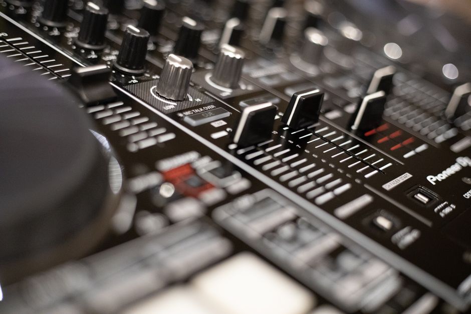 DJ mixer close-up