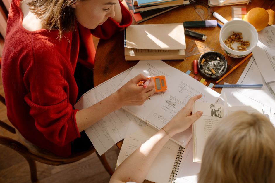 Students studying