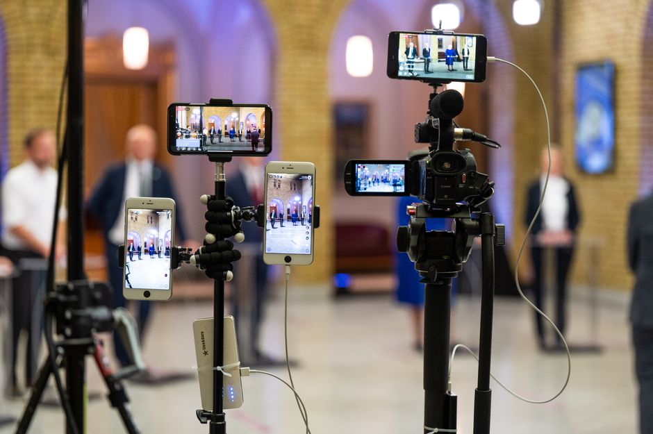 Multi-camera setup capturing a live event