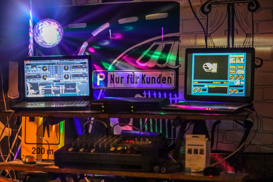 DJ booth setup