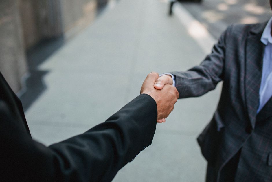 Business handshake symbolizing partnership
