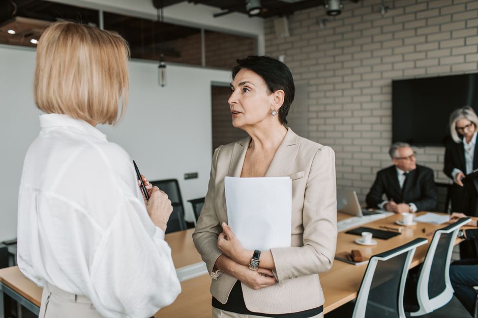 Businesswomen in professional conversation