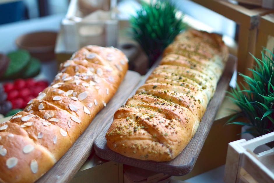 Artisan bread with almond topping