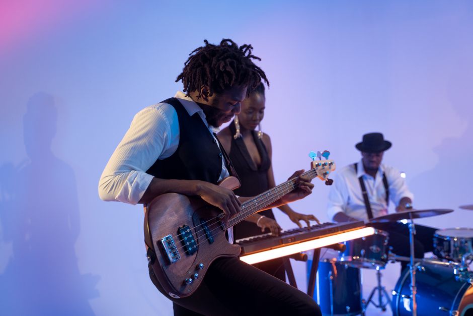 Musicians performing together
