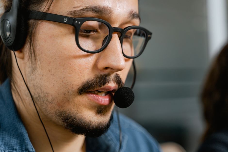 AI Assistant call center agent with headset