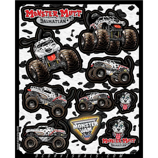 DECAL SHEET 4MM 10X12 MONS. JAM MONS. MUTT DAL