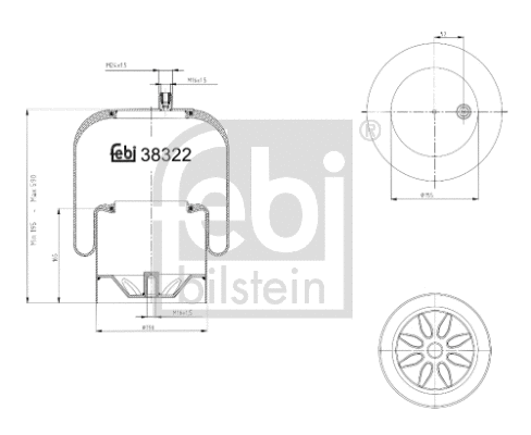 Bellow, air suspension (38322)