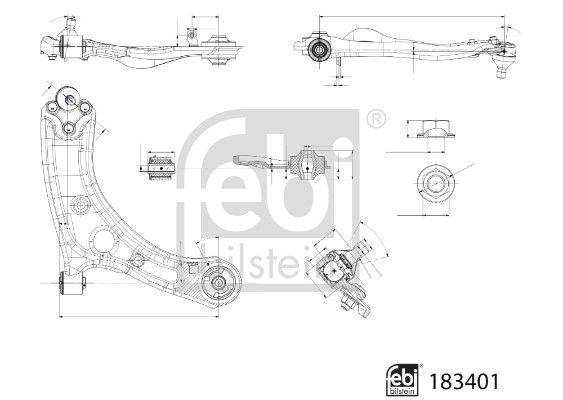 Control/Trailing Arm, wheel suspension (183401)