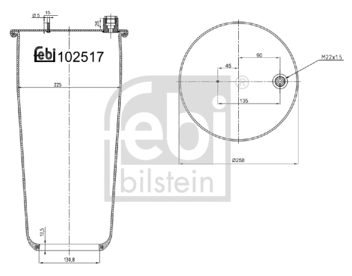 Bellow, air suspension (102517)