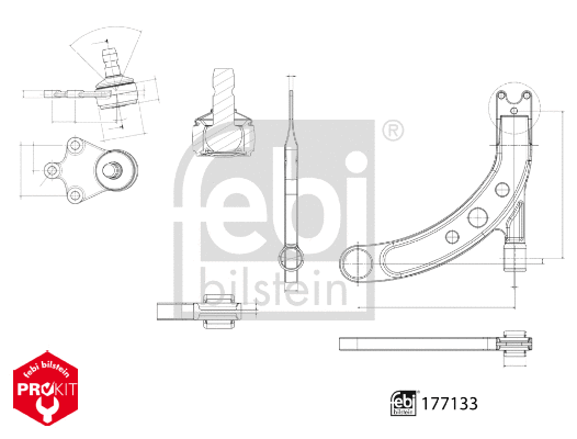 Control/Trailing Arm, wheel suspension